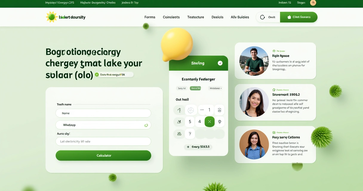 Exemplo de landing page para orçamento de energia solar 