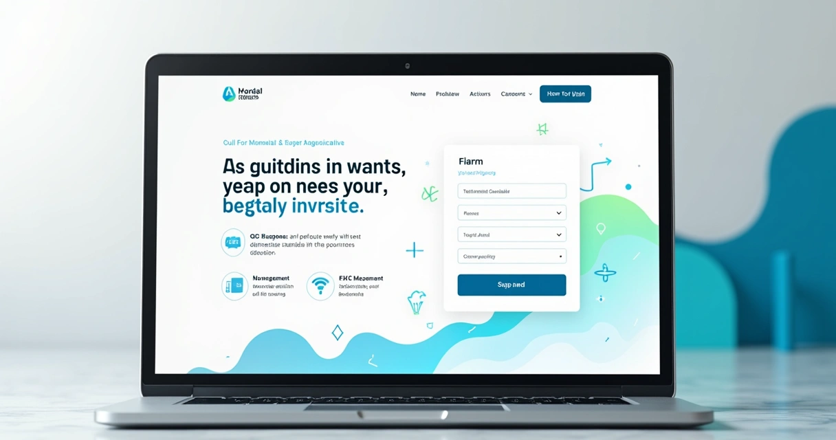 Exemplo de página de conversão com destaque para formulário e botão de ação