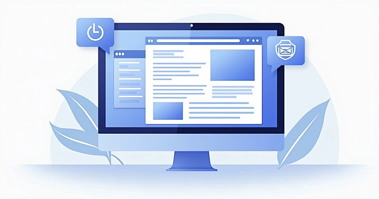 Tela com landing page sendo finalizada com layout visual e recursos de texto, imagens e integração