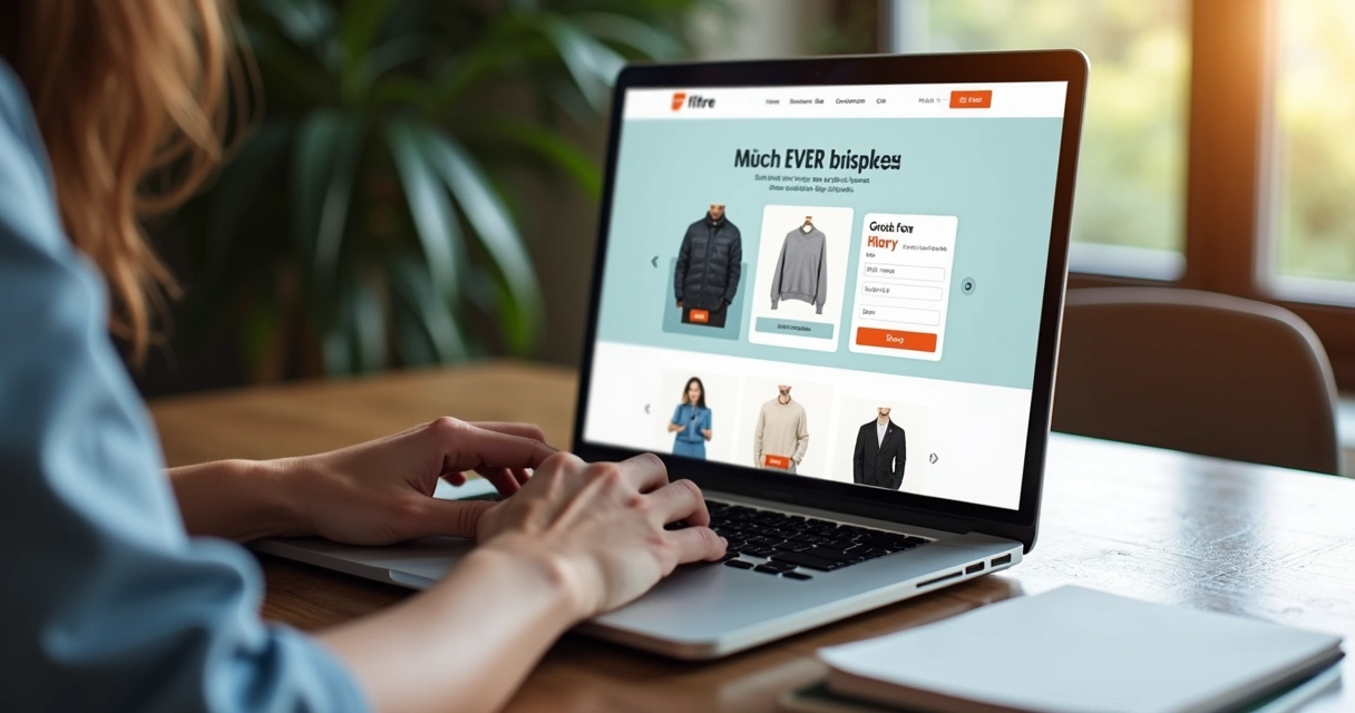 Página de vendas criada no Filtre Apps apresentada em notebook 