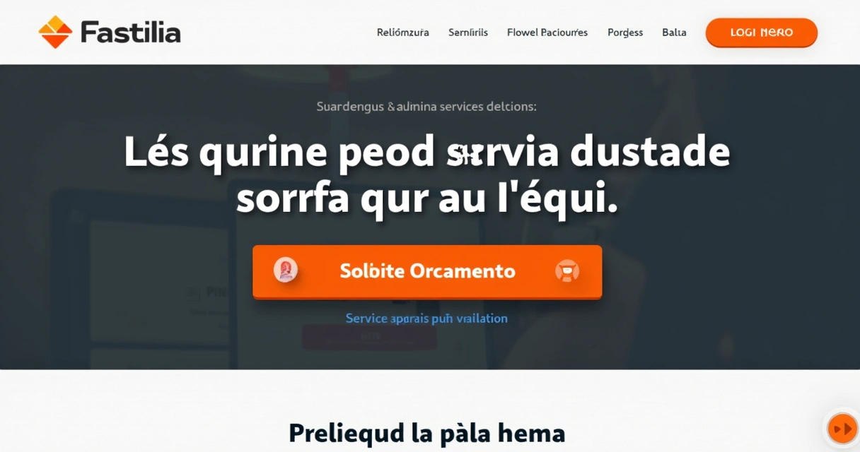 Página de destino com botão em destaque para ação 