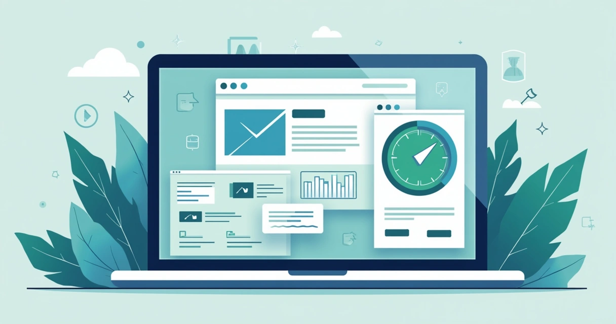 Landing page personalizada carregando rapidamente em um notebook 