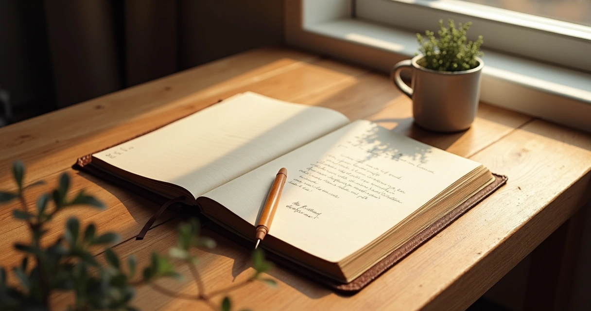 Página aberta de diário manuscrita sobre autoconhecimento 