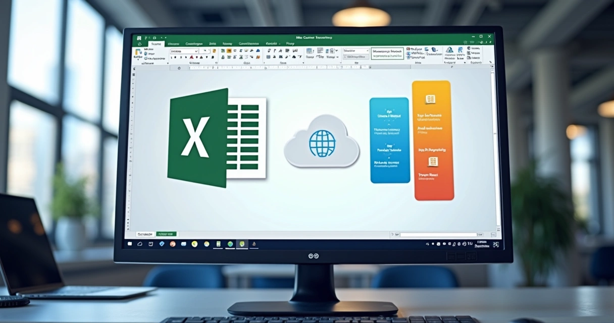 Página inicial personalizada do Excel em ambiente corporativo, com logotipo, botões e cores da empresa 