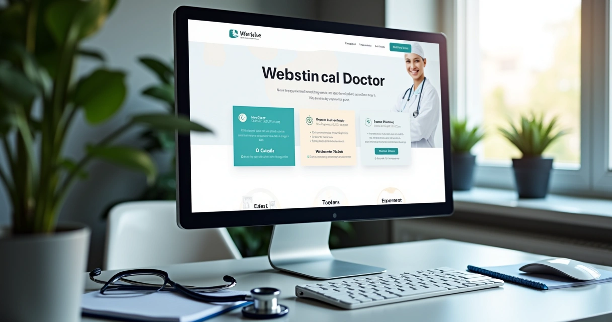 Homepage de site médico com menus claros e chamadas para agendamento 