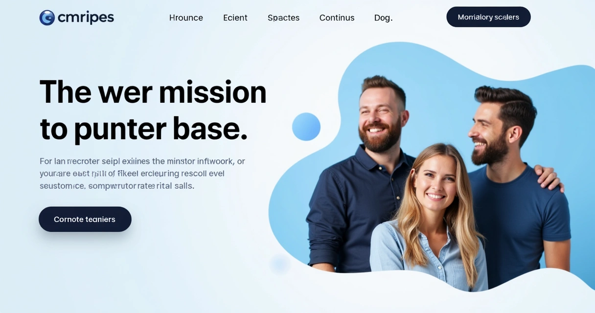 Página institucional de empresa com texto persuasivo