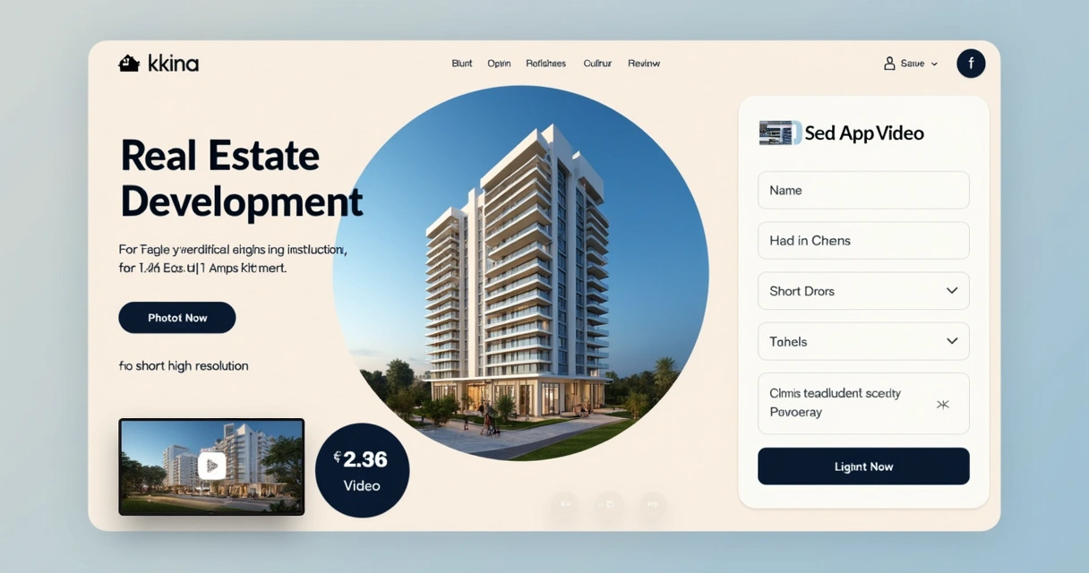 Landing page de lançamento imobiliário com imagens do empreendimento 