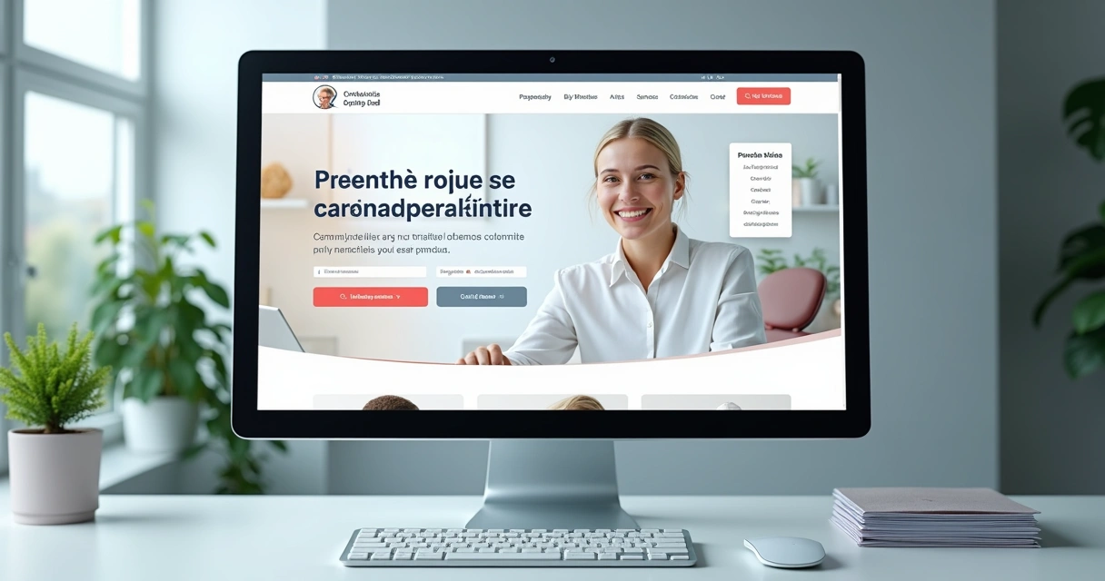 Landing page de tratamento odontológico no computador