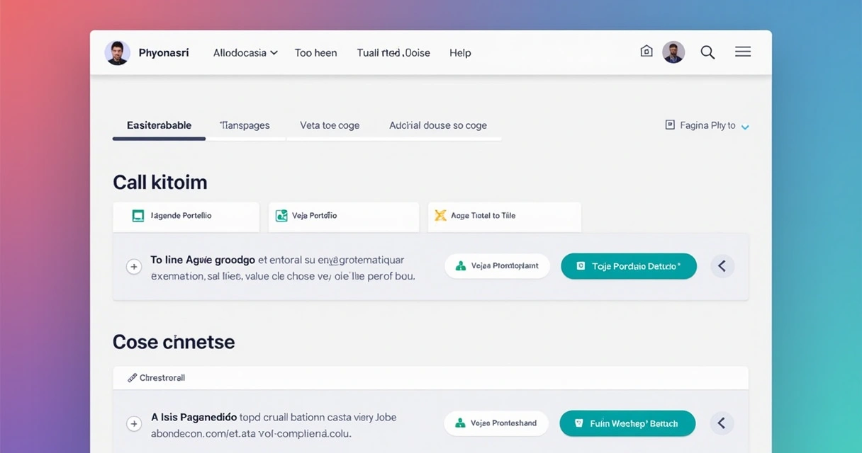 Página personalizada da Rove com vários CTAs organizados 