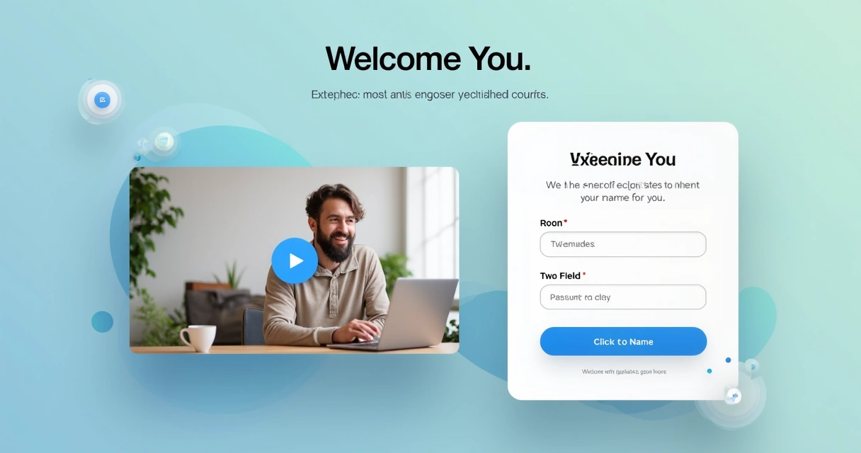 Página digital com vídeo explicativo à esquerda e campos de formulário à direita 