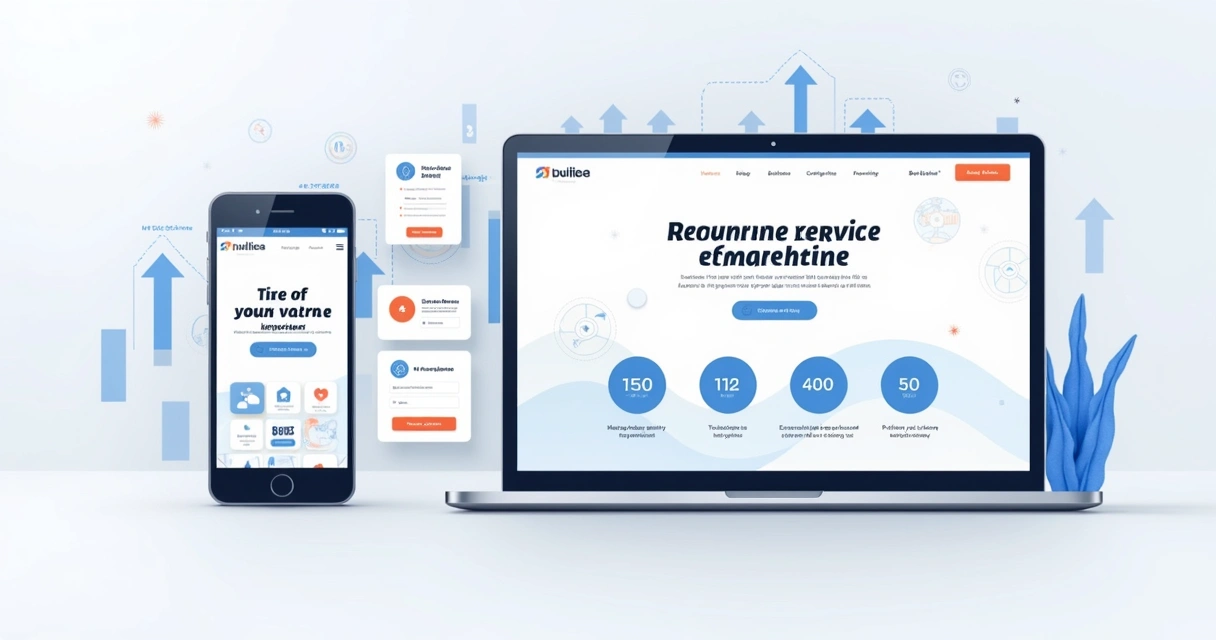 Ilustração de página de remarketing com prova social e chamada para ação 