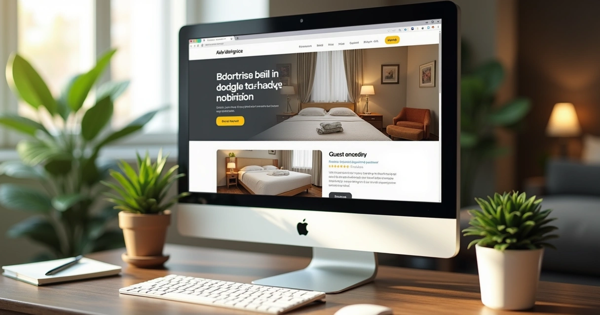 Página de reserva de hotel aparecendo em computador