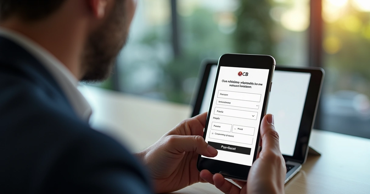 Layout responsivo de página de conversão B2B em celular e tablet 
