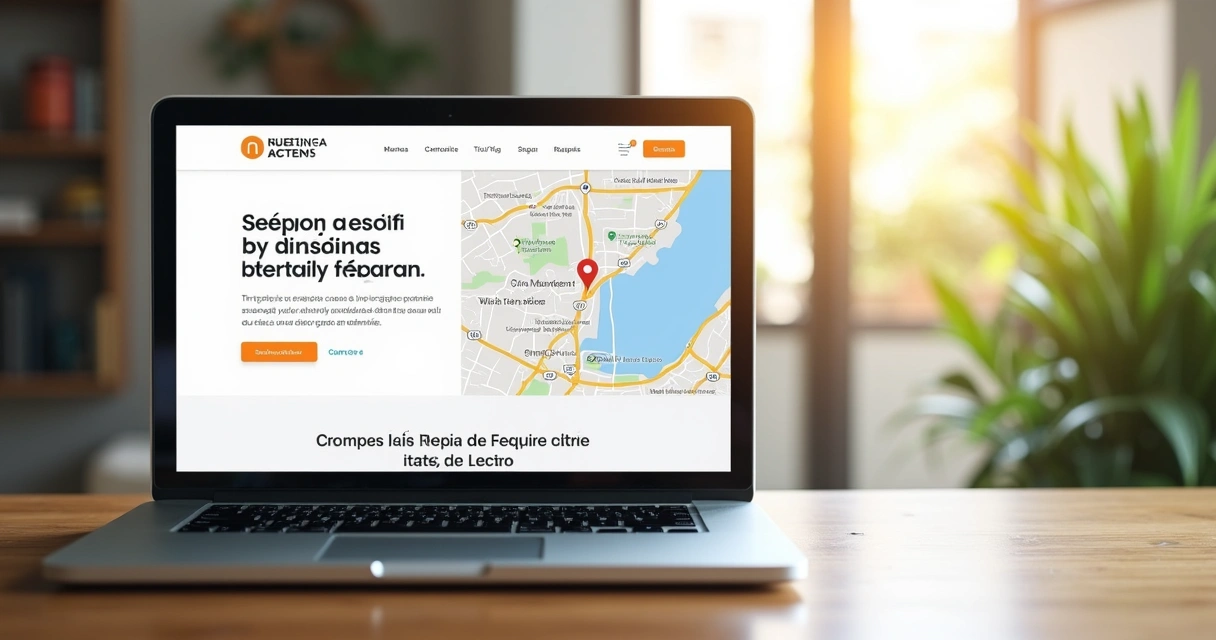 Página de serviço local otimizada com mapas e endereço 