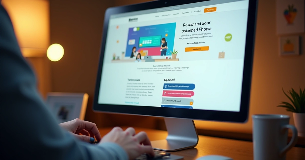 Página de vendas de curso online com detalhes e depoimentos 