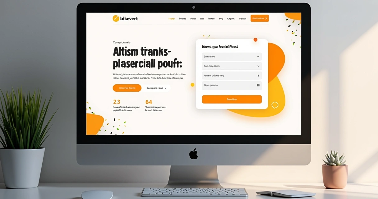 Layout exemplo de uma landing page com títulos e botões chamativos 