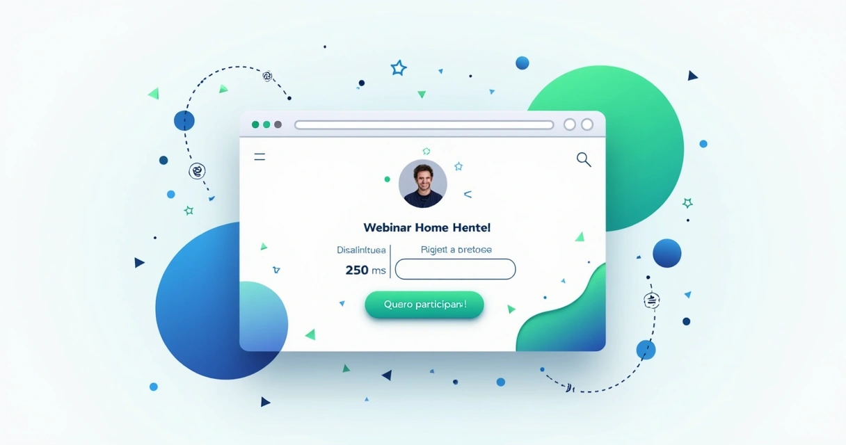 Exemplo de landing page de webinar com formulário e destaque para data e palestrante 