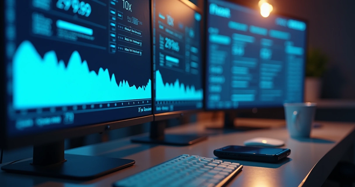 Pessoa analisando gráficos de carregamento rápido em website 