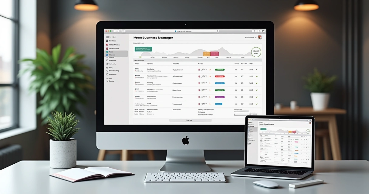 Painel de controle Apple Business Manager e MDM em uma empresa 