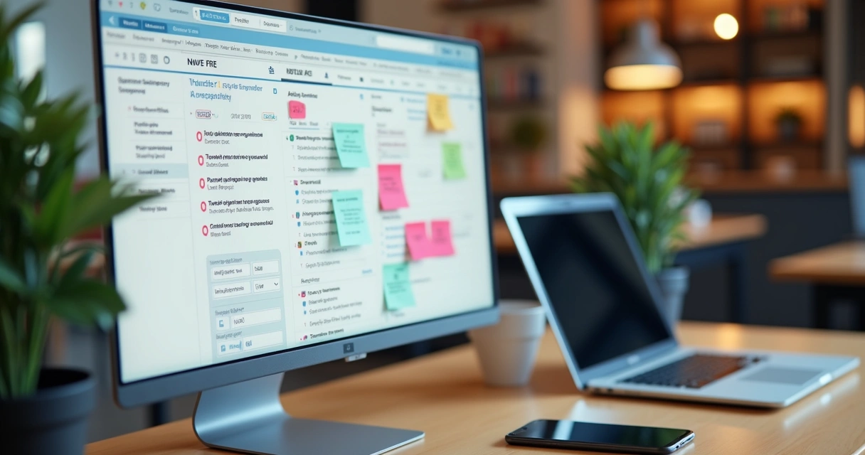 Painel digital com acordos de equipe e calendário de revisão