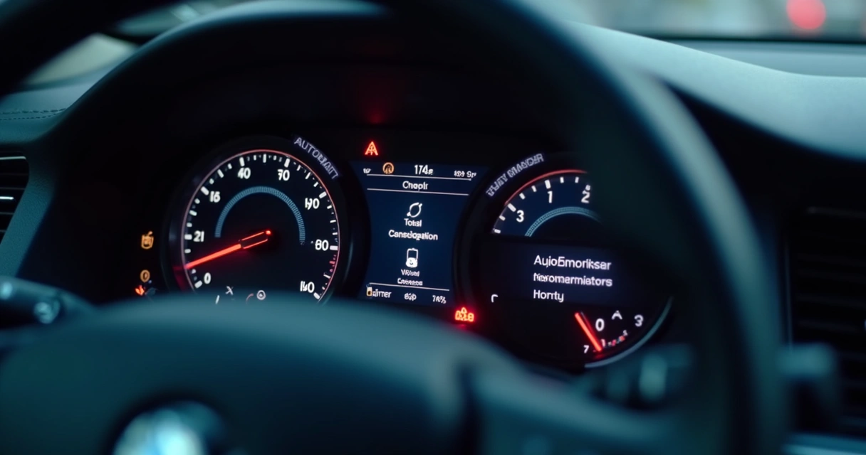 Painel de carro mostrando luz de alerta do câmbio automatizado