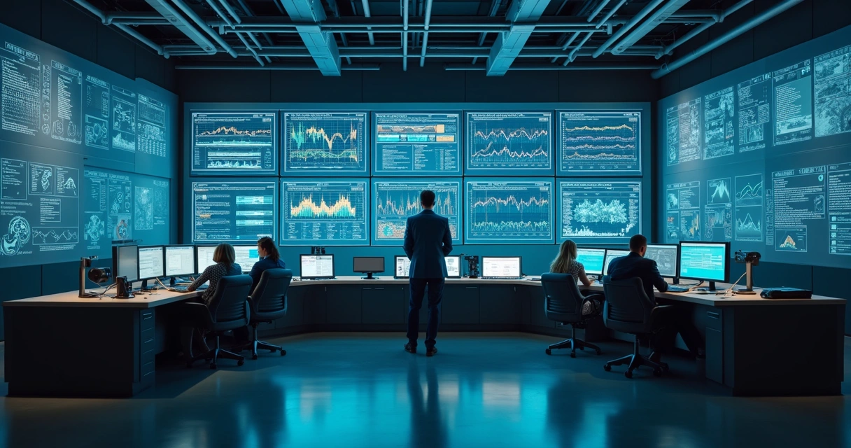 Painel com alerta preditivo e sensores industriais