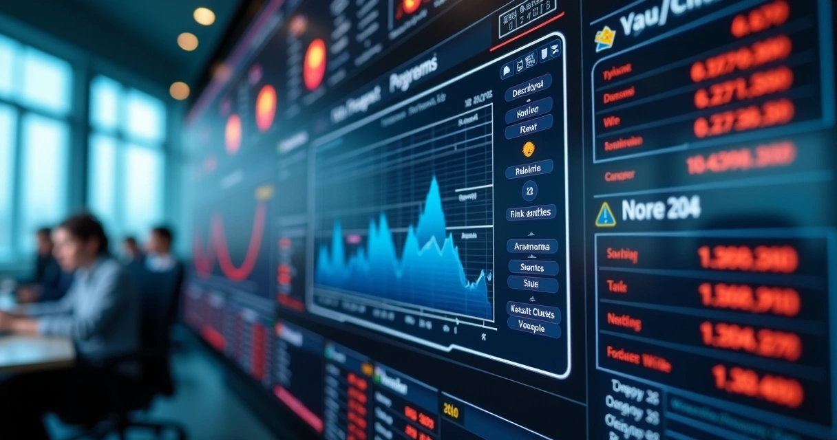Painel digital exibindo alertas de processos fiscais 