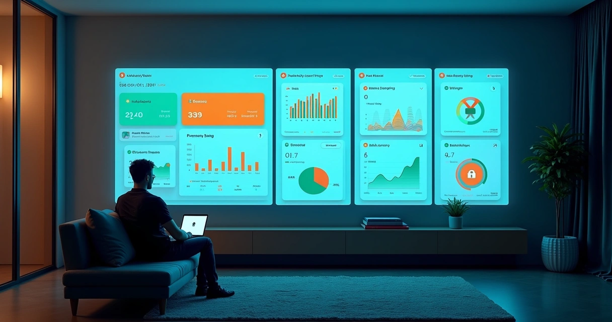 Várias telas de apps financeiros alternativos exibidas lado a lado em painel moderno 