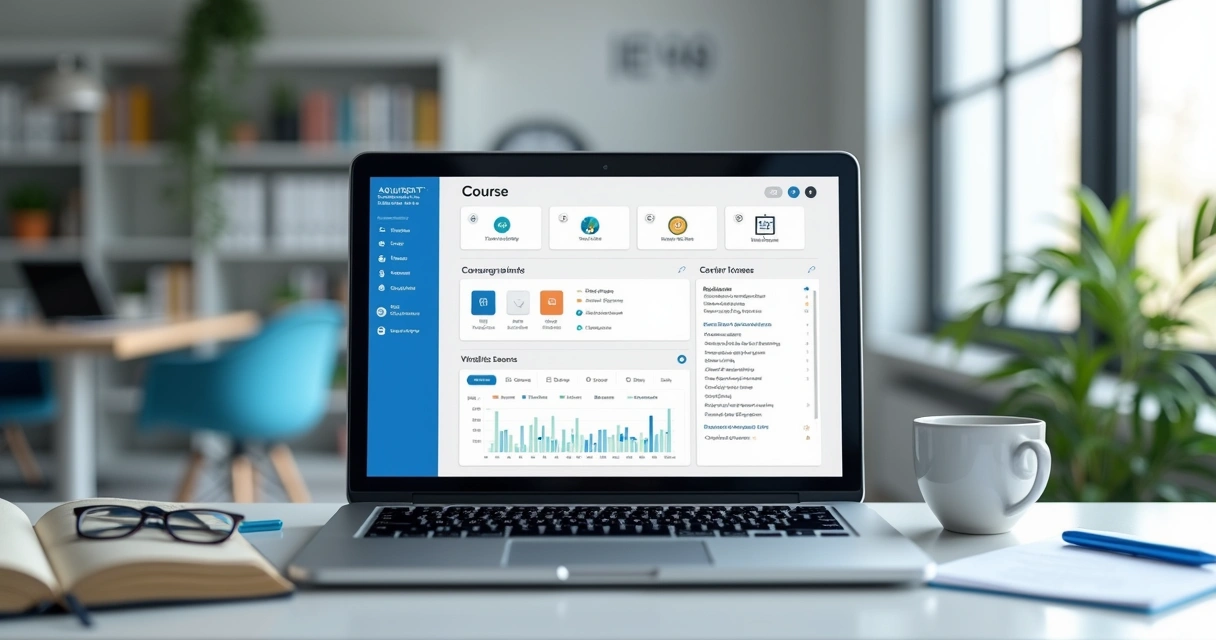 Painel de aluno com cursos e progresso