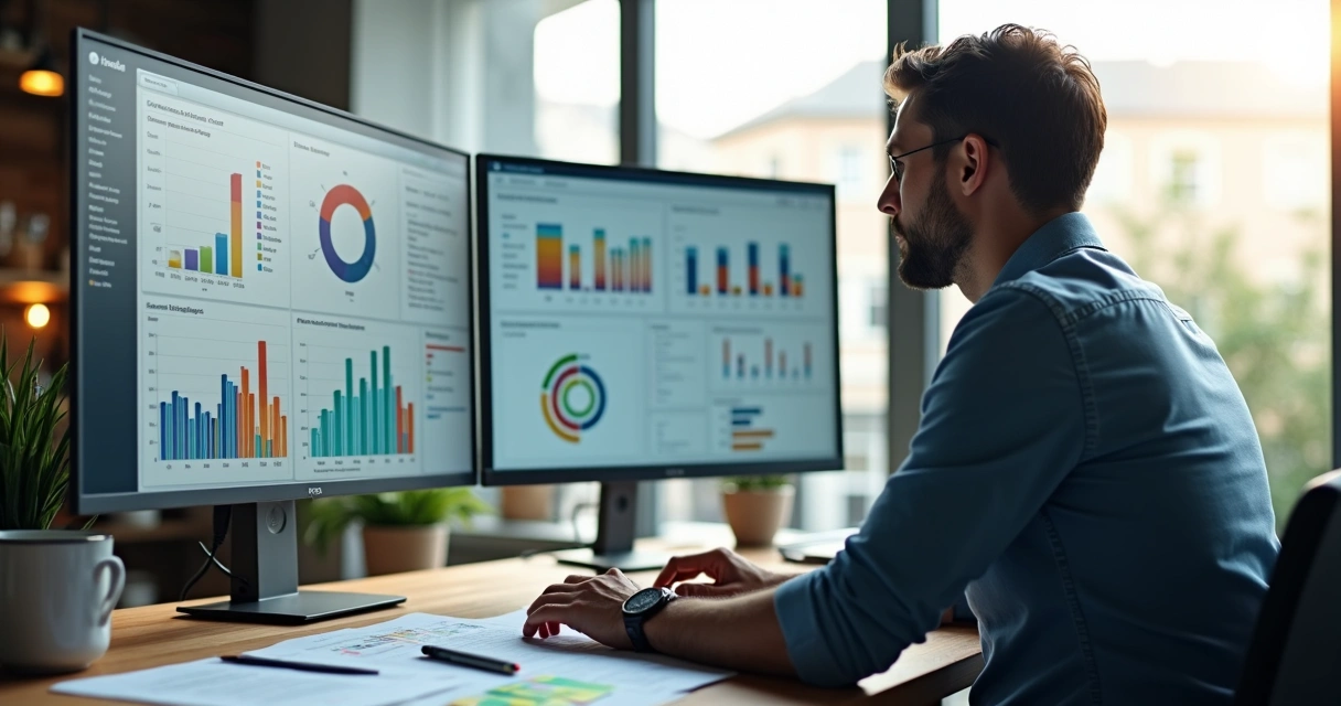 Painel de análise de dados de e-commerce mostrando diferentes métricas de engajamento 