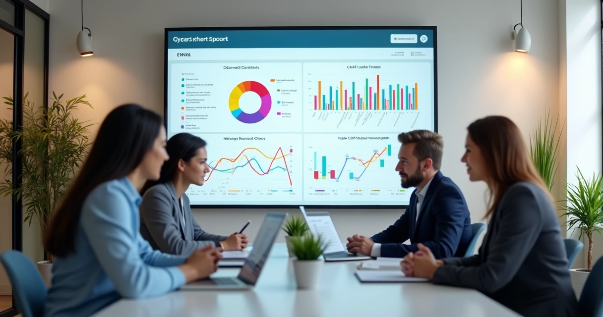 Painel colorido com análise de feedback de clientes 