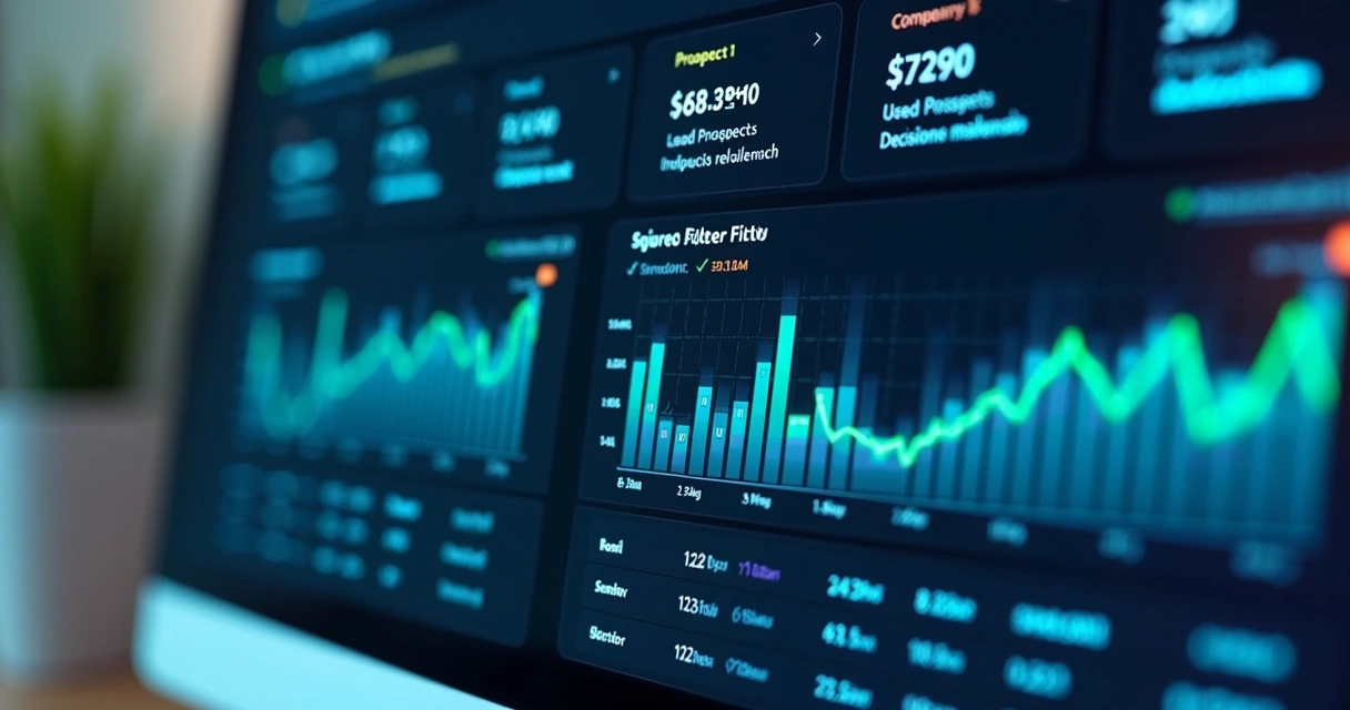 Erros comuns ao contratar software de prospecção B2B 6 Painel de métricas mostrando comparação de listas de leads B2B