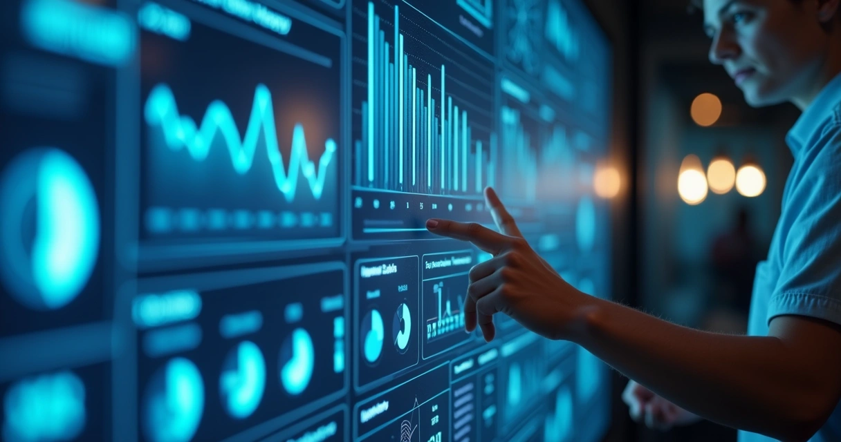 Painel digital com métricas analisando proposta B2B 
