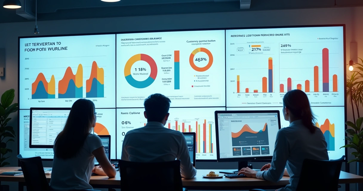 Panel digital mostrando gráficos y análisis de puntos de fidelización