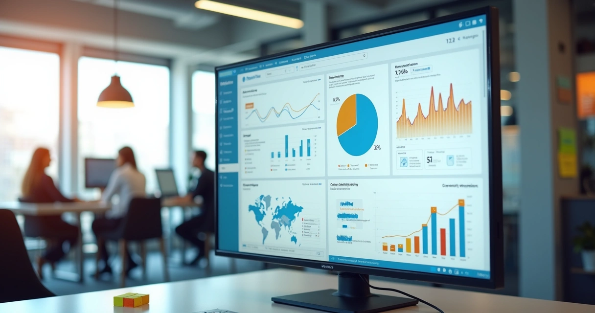 Painel digital com gráficos de análise de processo seletivo