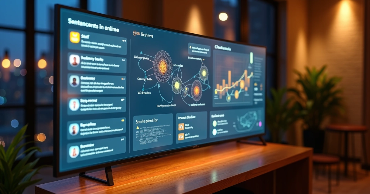 Dashboard digital analisa reviews de hotel com destaque para sentimentos dos hóspedes 
