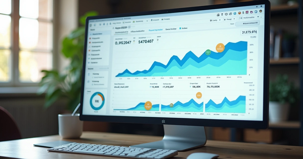 Painel de analytics exibindo dados de tempo de carregamento de site 