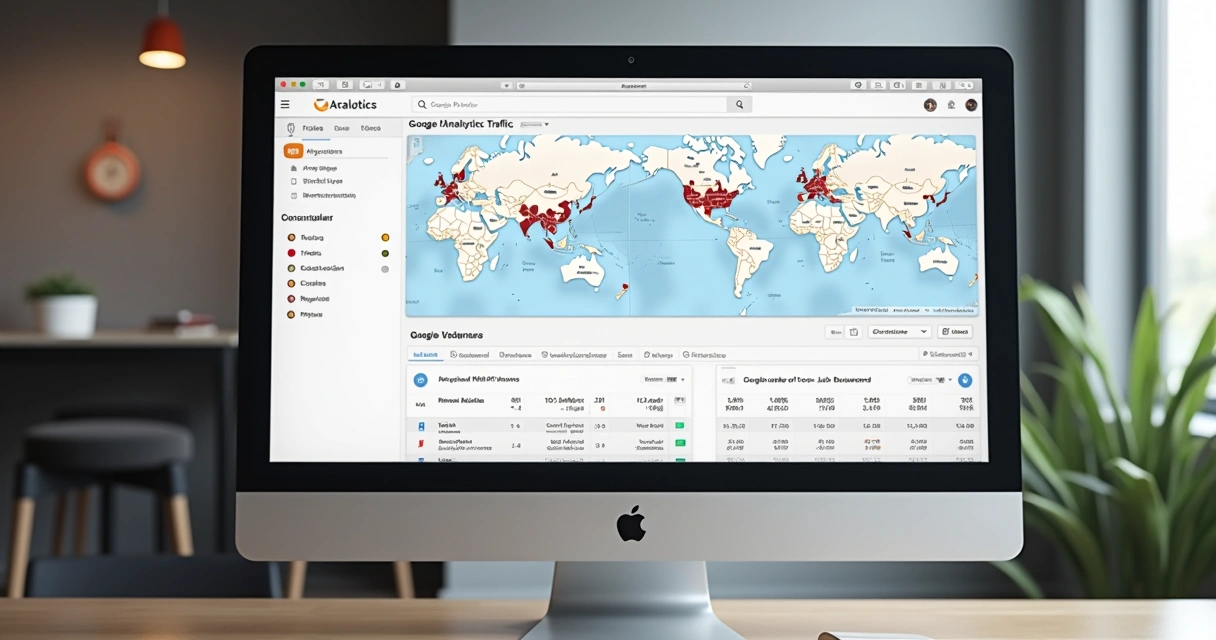 Painel de Analytics com destaque para segmentação de origem e dispositivos 