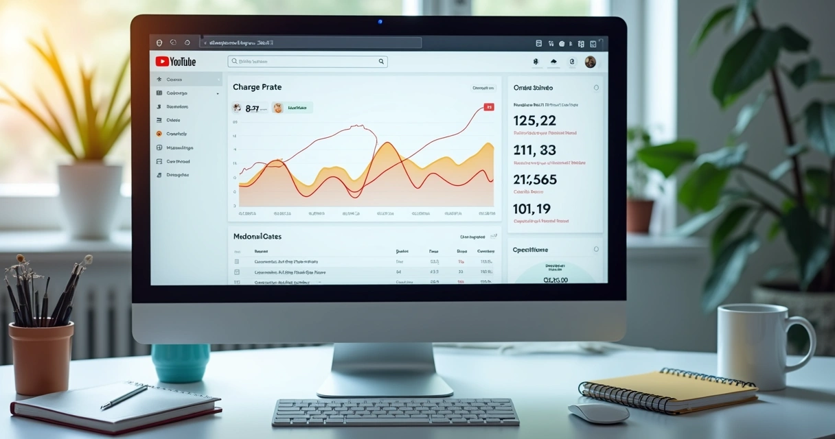 Painel do YouTube Analytics mostrando gráfico de retenção