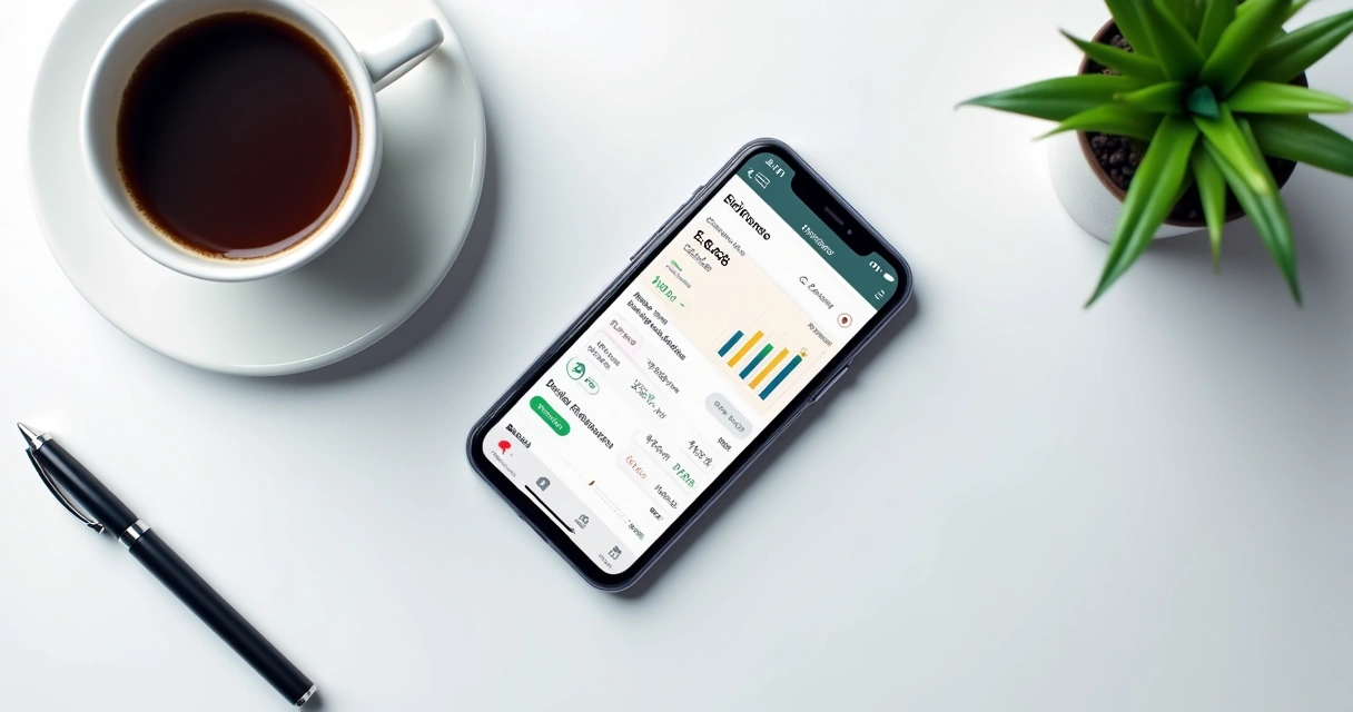 Painel de aplicativo financeiro mostrando contas empresariais e pessoais 