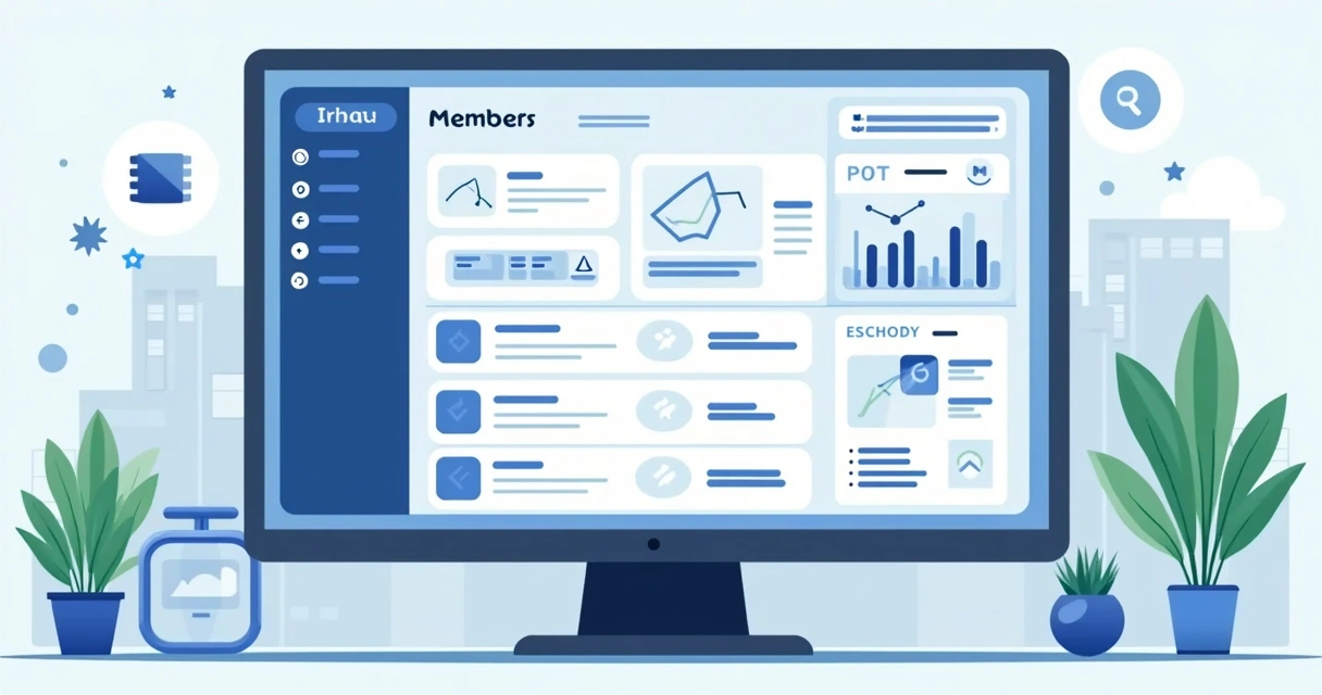 Painel de área VIP com menu lateral e módulos de conteúdo 