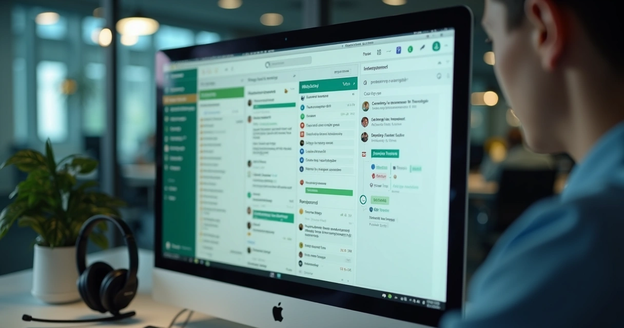 Painel com conversas centralizadas em plataforma digital