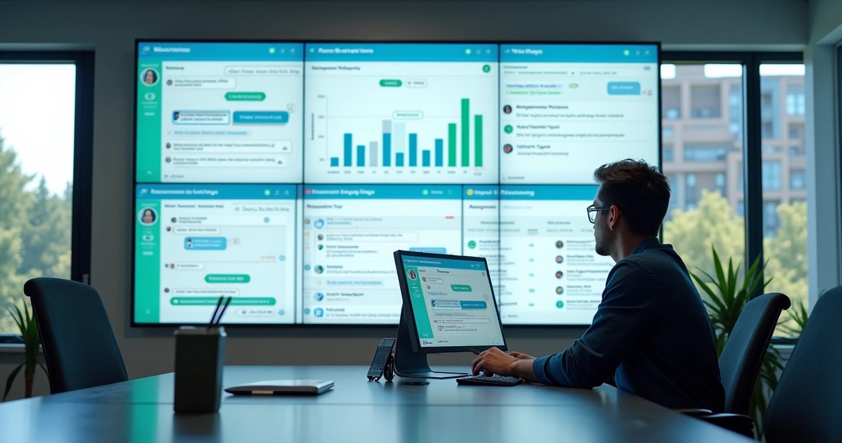 Painel de atendimento com IA em múltiplos canais 