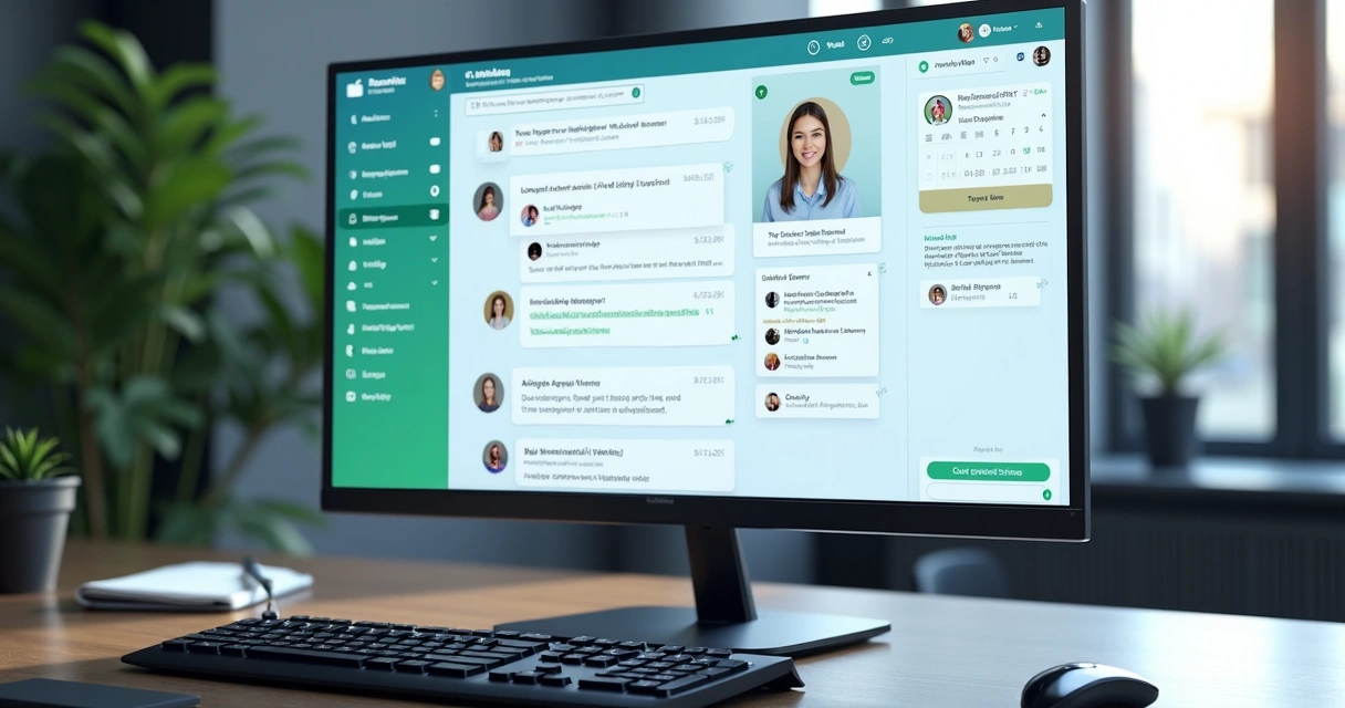 Painel com mensagens integradas de WhatsApp, Instagram e Facebook 
