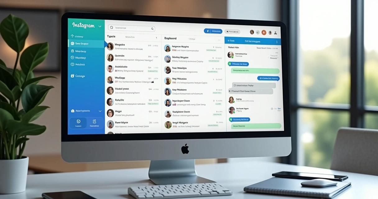 Painel com conversas de Instagram e WhatsApp unificadas