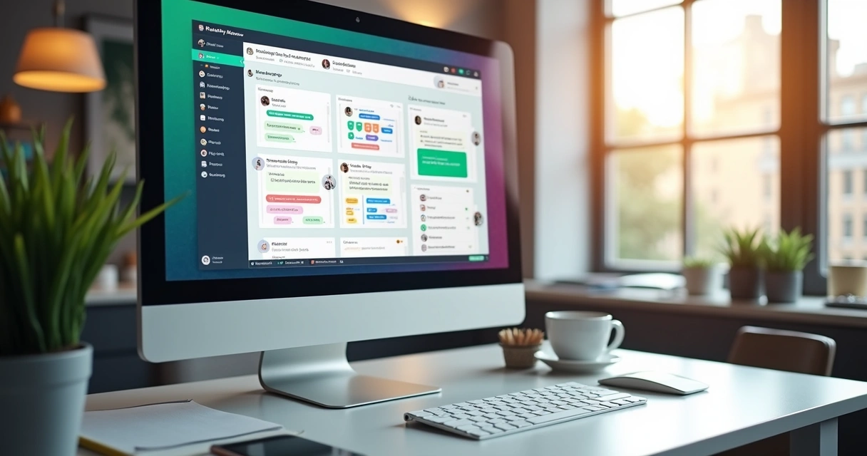 Painel de atendimento multicanal em escritório
