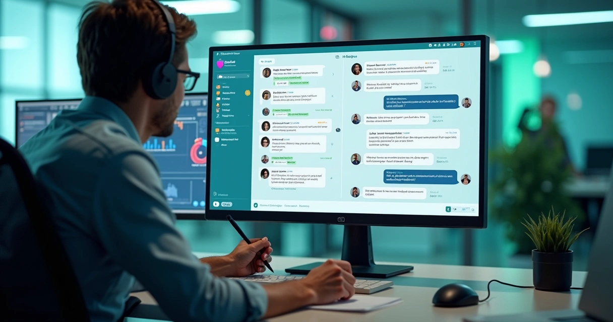 Painel com conversas de WhatsApp, Instagram e Facebook integradas