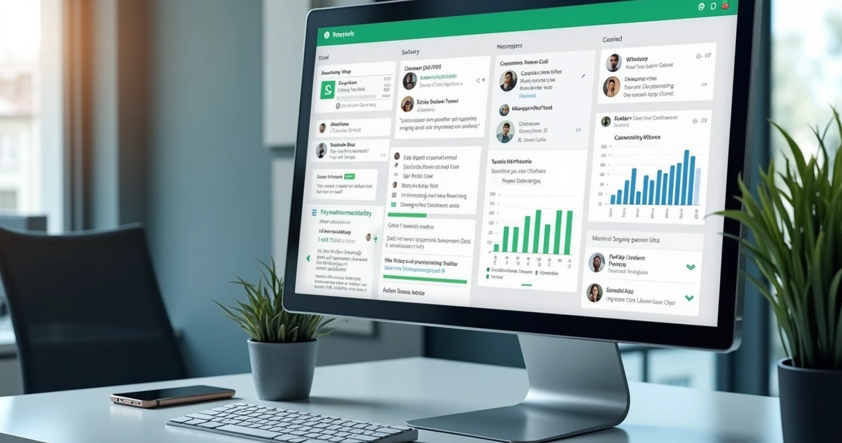 Painel com conversas integradas em vários canais 