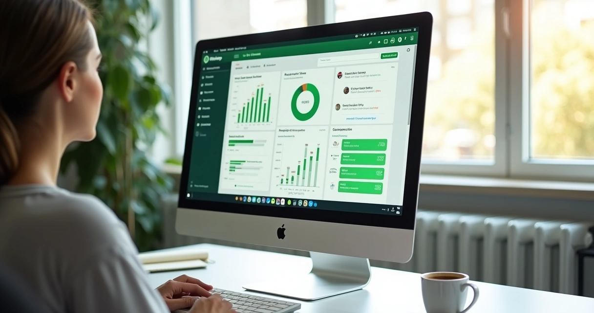 Painel com métricas de atendimento em tela de computador