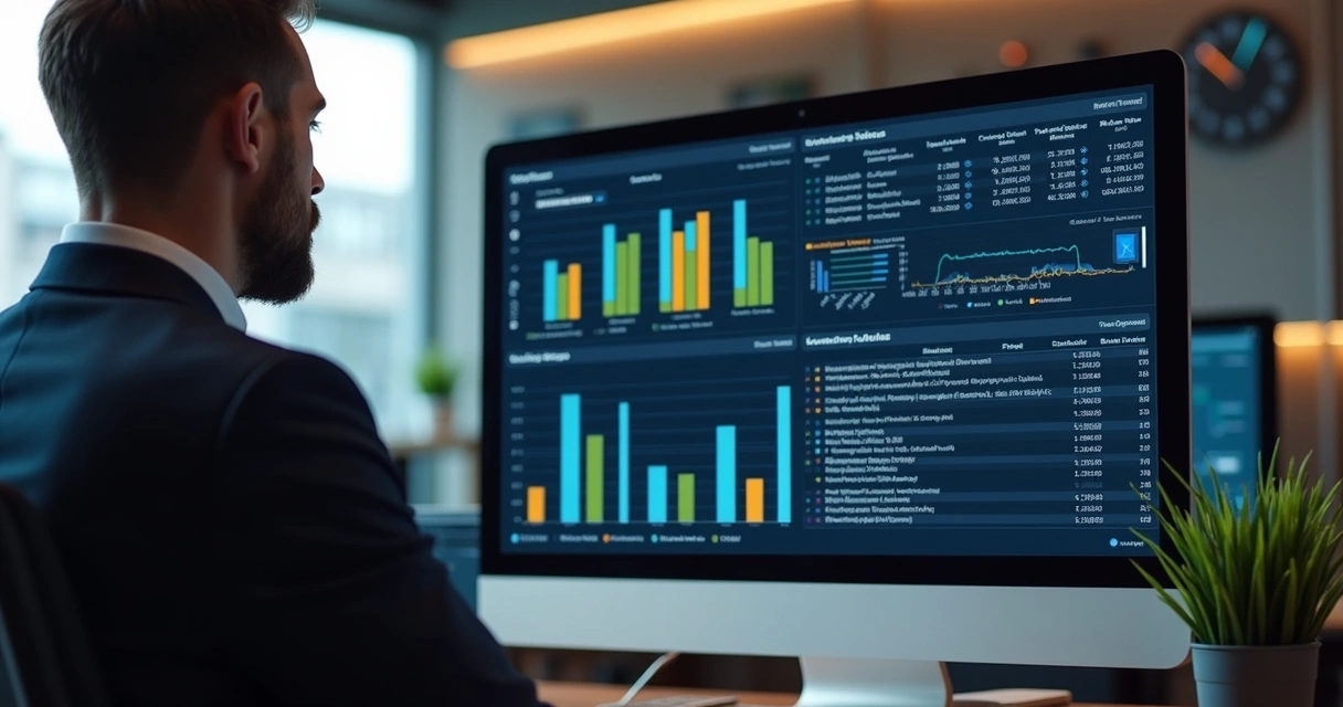 Painel digital de auditoria contratual com dados em tela